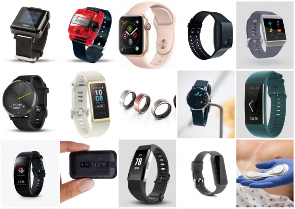 From left to right: The top wearables for clinical research in the listed order