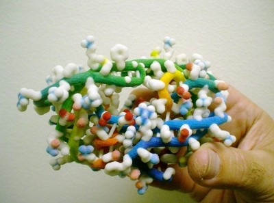 A model of the HIV protease printed on a 3D printer at the Scripps Institute