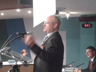 Dr. Graham Cook,  Sr. Director, Pfizer Global Quality Strategy speaking at EDQM 50th anniversary conference in Strasbourg