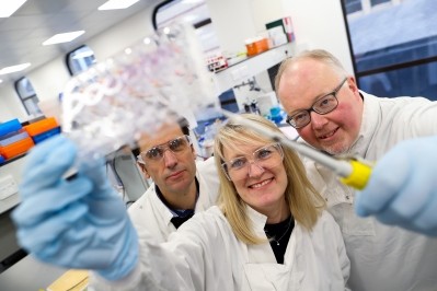 Graham Cotton, Senior R&D Group Leader, Almac Discovery; Tracy Robson; and Professor Tim Harrison, VP Discovery Chemistry, Almac Discovery.