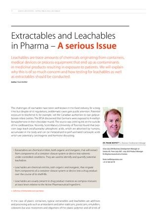 Extractables and Leachables in Pharma