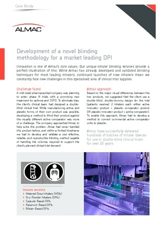 Blinding Techniques for Inhaler Devices - Development of a Novel Blinding Methodology for a Market Leading DPI