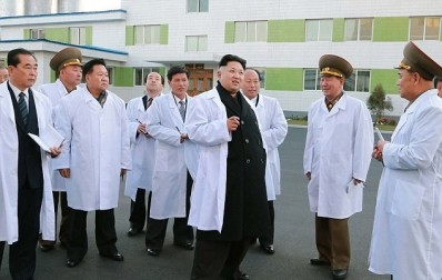 Kim Jong Un visits Pugang Pharmaceutic Company - credit KCNA