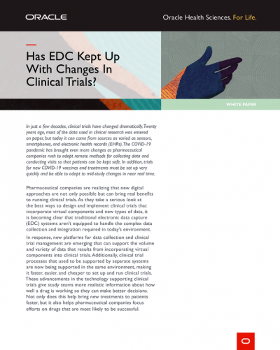 Has EDC Kept Up With Changes In Clinical Trials?