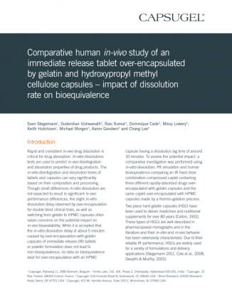 Human study: gelatin & HPMC capsule bioequivalence
