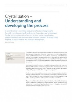 Crystallization – Understanding and developing the process