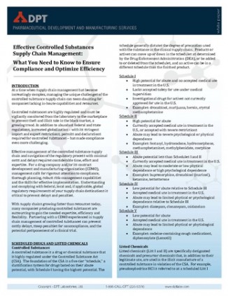 Effective Controlled Substances Supply Chain Management
