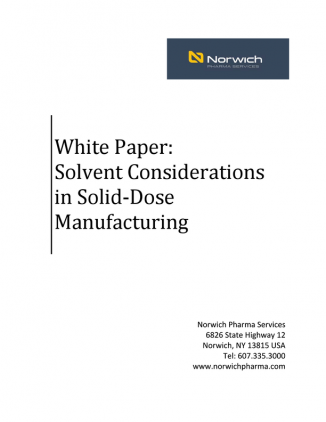 Solvent Considerations in Solid Dosage Manufacturing