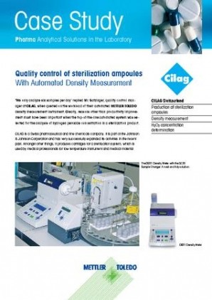 Automated density measurement controls production of sterilization ampoules