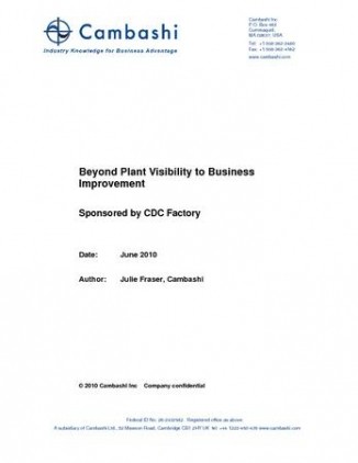 Beyond Plant Visibility to Business Improvement