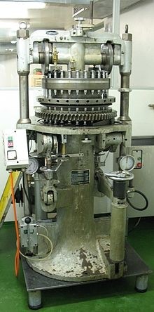 An old rotary tablet press